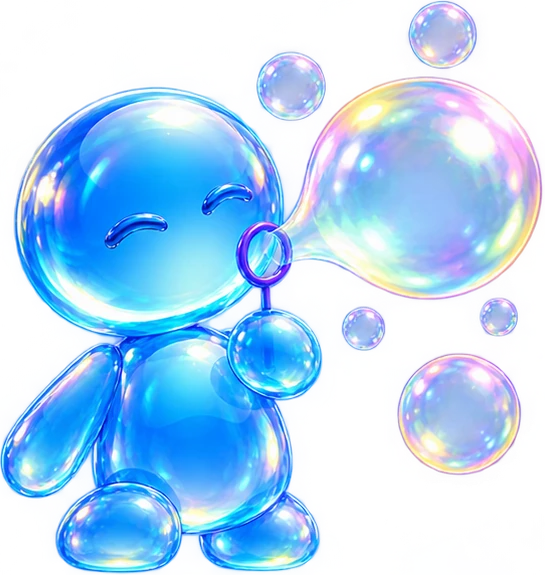 BUBBLE with a bubble wand